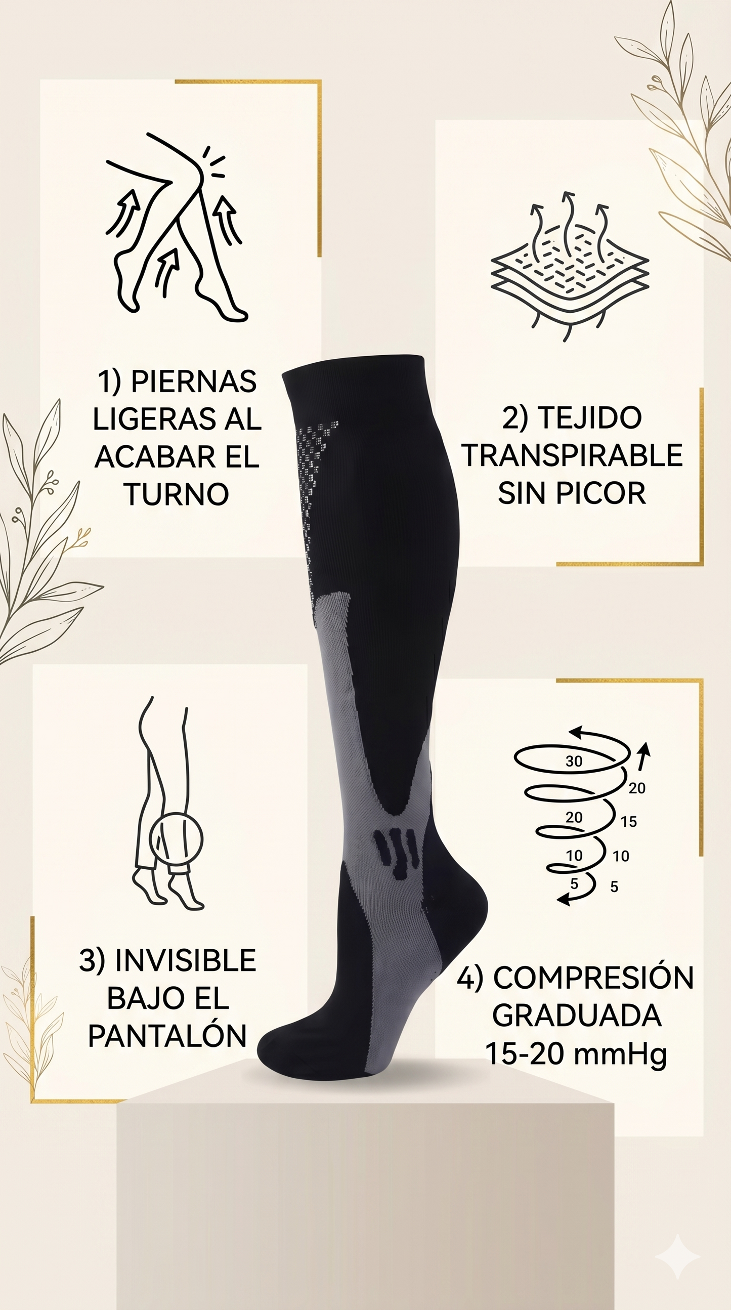 PiernaVita Slim — Medias de Compresión para Piernas Cansadas